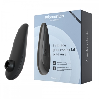Вакуумный бесконтактный клиторальный стимулятор черный Womanizer Classic 2 