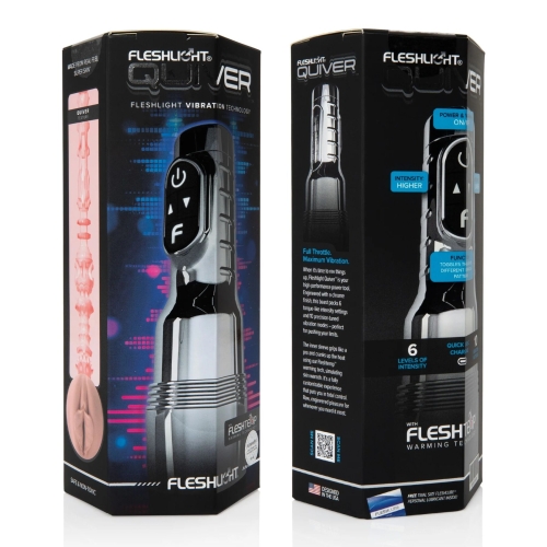 Мастурбатор в колбе вагина с вибрацией розового цвета Fleshlight Pink Quiver - 5