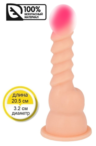 Силиконовый 13,5/3,2 см фаллоимитатор на присоске Brazzers DWS034 20.5 см х 3.2 см - 1