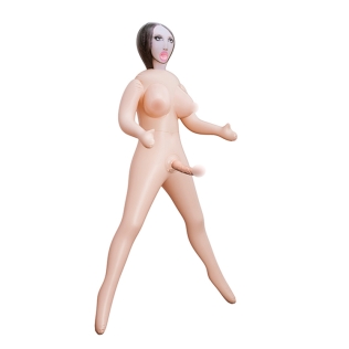 Надувная секс кукла транссексуал с фаллоимитатором телесного цвета NMC Lusting trans transsexual doll