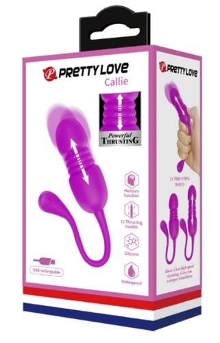 Віброяйце з зворотно поступальним рухом фіолетового кольору Pretty Love Callie - 9