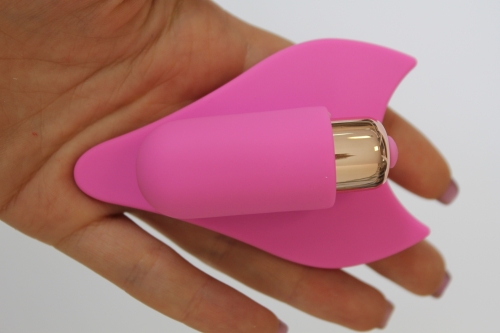 Вібратор силіконовий для клітора з шипиками SWEET TOYS Рожевий L 7,5 см ширина 5,6 см зі знімною вібропулею - 2