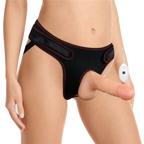 Вібро страпон на трусиках Lovetoy Easy Strapon 18см - 3