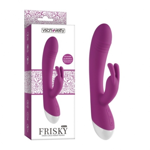 Вибратор для точки G и с отростком для клитора фиолетового цвета Vscnovelty Desire luxury rabbit Frisky - 1