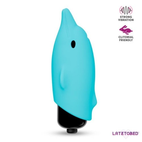 Кліторальний вібратор у формі дельфінчика блакитний Latetobed ​​Dolphy Vibrating Bullet - 2
