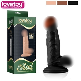 Фаллоимитатор 17,8/4 см реалистичный с венами черный на присоске Lovetoy