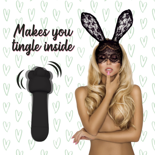 Мини-вибратор для стимуляции клитора с двумя насадками чёрный FeelzToys Mister Bunny - 3