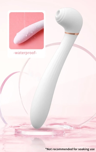 Вібромасажер Ванд з вакуумом та вібрацією колір білий We love Desirable wand - 2