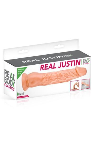 Фалоімітатор 21,5 см/4,2 см реалістичний на присоску Real Body - Real Justin - 3