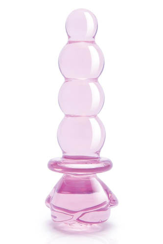 Фаллоимитатор елочка в форме бутона розы из стекла розового цвета Dream Toys Glaze Glass - 2