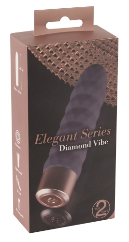 Вібратор з рельєфом вагінальний та для клітора фіолетового кольору Elegant Series Elegant Diamond Vibe - 1