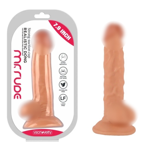 Фалоімітатор реалістичний на присосці Mr. Rude Realistic Dong Flesh 7.9 тілесний - 1