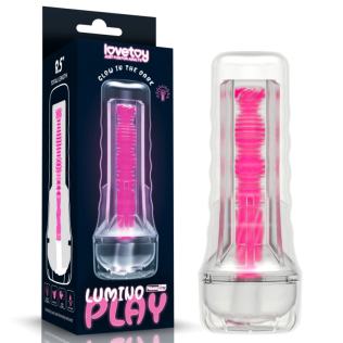 Мастурбатор для мужчин прозрачно розового цвета Lovetoy Lumino Play длина 85 мм
