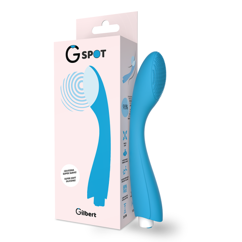 Вибратор вагинальный для зоны G голубого цвета GYLBERT G-SPOT - 5