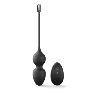 Вагінальні кульки з вібрацією та пультом ДК чорного кольору Dorcel Love balls black