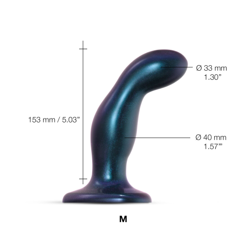 Дилдо на присоске синего цвета Strap On Me DILDO PLUG SNAKY размер M - 2