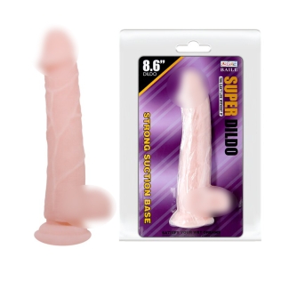 Фалоімітатор 18 см/4,5 см реалістичний з кібершкіри на присоску SUPER Dildo 8.6