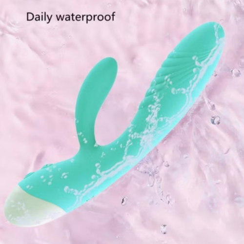 Вібратор кролик вагінальний та з відростком для клітора блакитний Blue massager - 2
