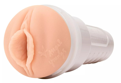 Мастурбатор в колбе со слепка вагины порноактрисы Angel Youngs телесного цвета Fleshlight Sweetness - 2