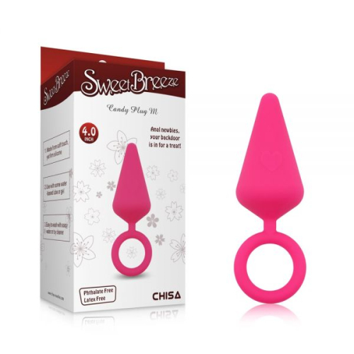 Анальная пробка с кольцом розового цвета Chisa Candy Plug Medium - 1