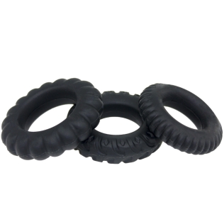 Набор эрекционных силиконовых колец черного цвета Winyi Cuddle Black Set 2 3 штуки