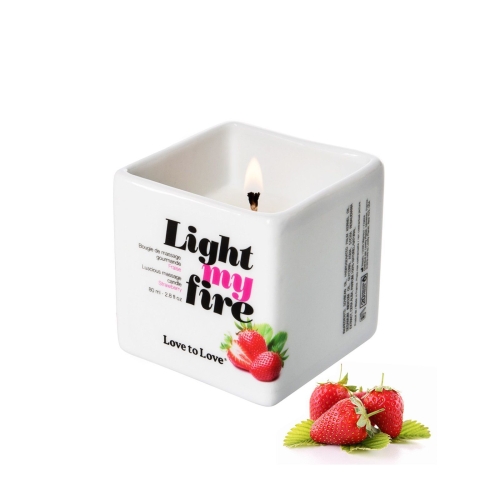 Масажна Свічка з ароматом полуниці Love To Love LIGHT MY FIRE 80 мл - 1