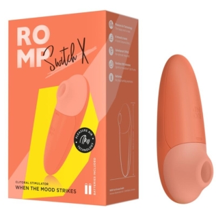Клиторальный вакуумный вибратор оранжевый Romp Switch X Clitoral Stimulator 6 Levels