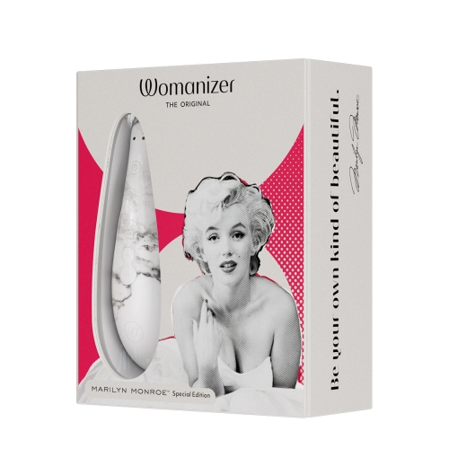 Вакуумний кліторальний стимулятор білого кольору Womanizer Marilyn Monroe - 26
