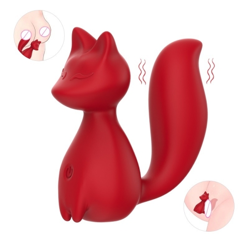 Мини-вибратор клиторальный в форме лисы красный Every Night Toys Doris 10 режимов вибрации - 1