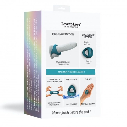 Ерекційне кільце подвійне для пеніса і яєць зелене Love To Love FLUX RING - 7