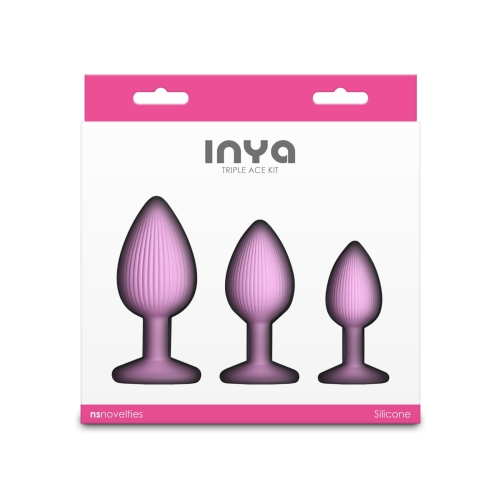Набір анальних пробок на присоску рожевого кольору NS Novelties INYA - Triple Ace Kit - Blush - 4