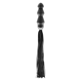 Анальный плаг с хвостиком плёткой чёрный Fetish Tentation Whip with Plug Handle