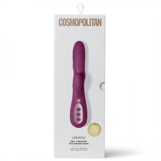 Вагинальный вибратор с клиторальным отростком фиолетовый Cosmopolitan Luminous Rabbit 