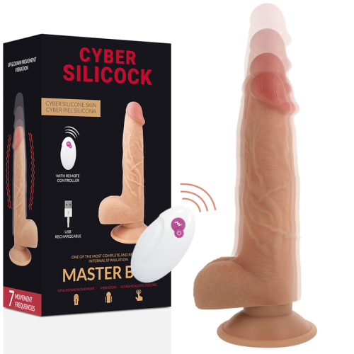 Фалоімітатор реалістичний з вібрацією та фрикціями Master Ben CYBER SILICOCK тілесний - 6
