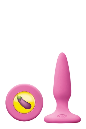 Анальний силіконовий затор рожевого кольору із заглушкою смайликом NS Novelties Mojis dck - 1