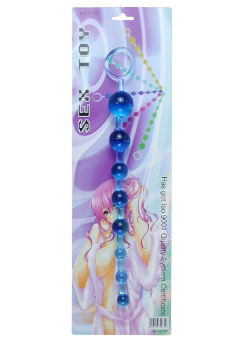 Анальные бусы синие Jelly Anal Beads - 1