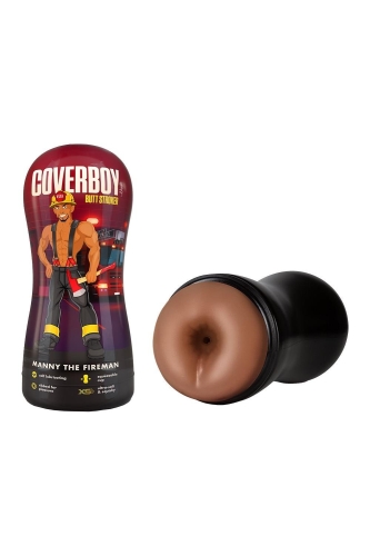 Мастурбатор анус в колбі ребристий коричневий, що самозмащується Blush Coverboy - 2