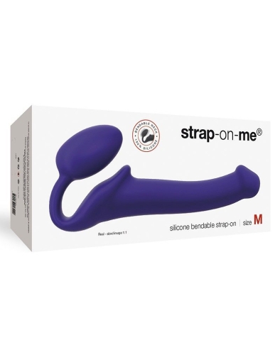 Страпон силиконовый гибкий безременой со стимуляцией клитора и точки G Strap-On-Me Violet M - 3
