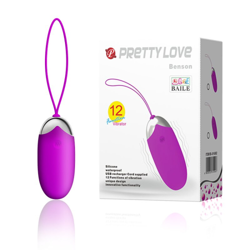 Виброяйцо розовое силиконовое PRETTY LOVE Benson - 1