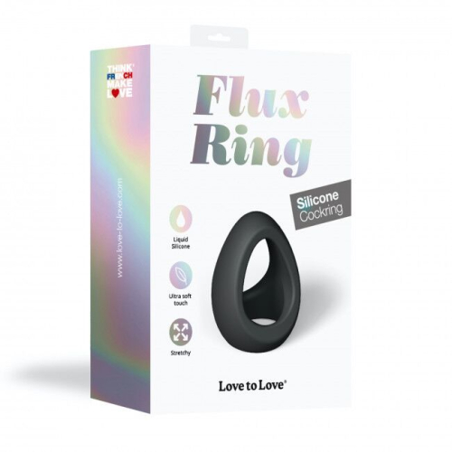 Ерекційне кільце подвійне для пеніса і мошонки чорне Love To Love FLUX RING - 7