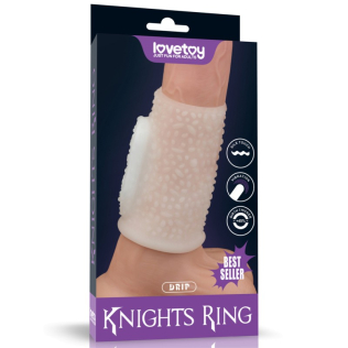 Вибронасадка на пенис белого цвета Lovetoy Vibrating Knights Ring длина 99 мм