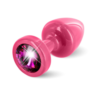 Анальна пробка зі стразом Diogol ANNI round pink Рубін 25мм
