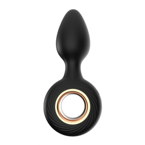 Силіконова анальна пробка з кільцем та вібрацією Plug-in Vibe чорна - 2