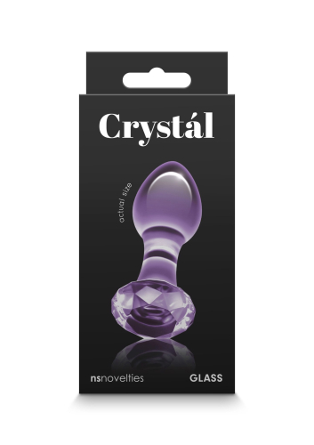 Анальная стеклянная пробка фиолетовая NS Novelties Crystal - 3