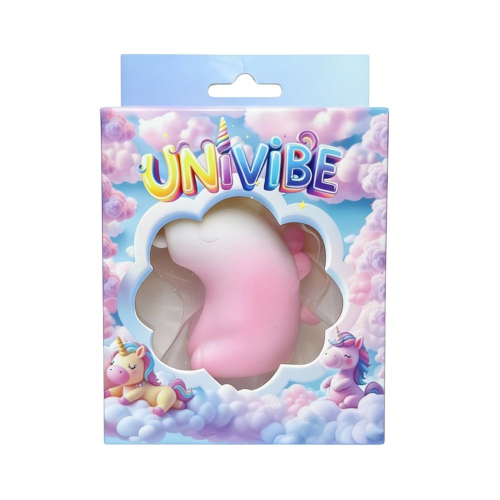 Стимулятор клитора Единорог с язычком градиент бело-розовый UNIVIBE 10 режимов - 2