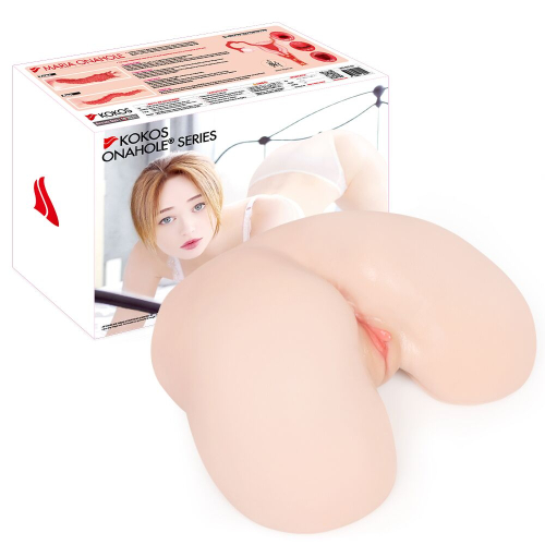 Мастурбатор двухслойный полуторс Анус и Вагина телесного цвета Kokos 003 Maria ONAHOLE Real Hips Double Layer - 3