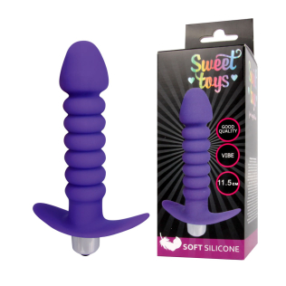 Втулка анальна з вібрацією Sweet Toys L 115 мм D 30x25 мм, Колір Фіолетовий