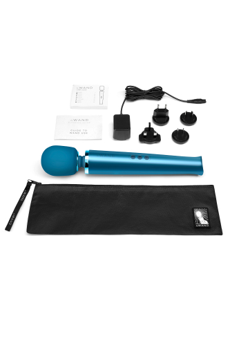 Вібромасажер Ванд у формі мікрофона синього кольору Le Wand Rechargeable massager - 2