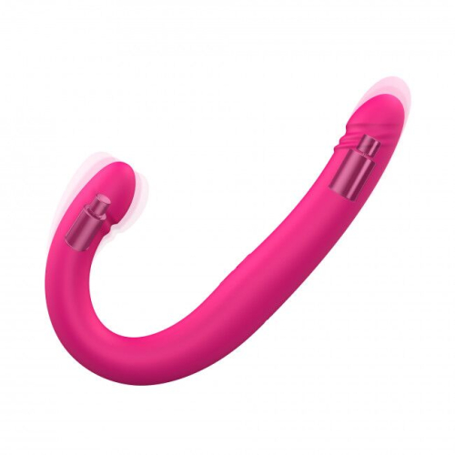 Вібратор-пульсатор двосторонній рожевий Dorcel ORGASMIC DOUBLE DO - 3