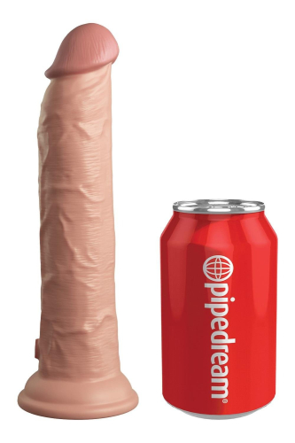Реалистичный силиконовый фаллоимитатор на присоске телесный Pipedream King Cock - 3